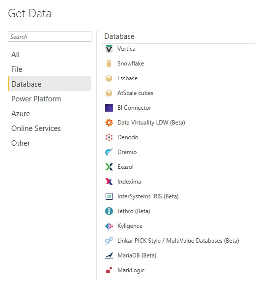 Power BI conector for MariaDB.