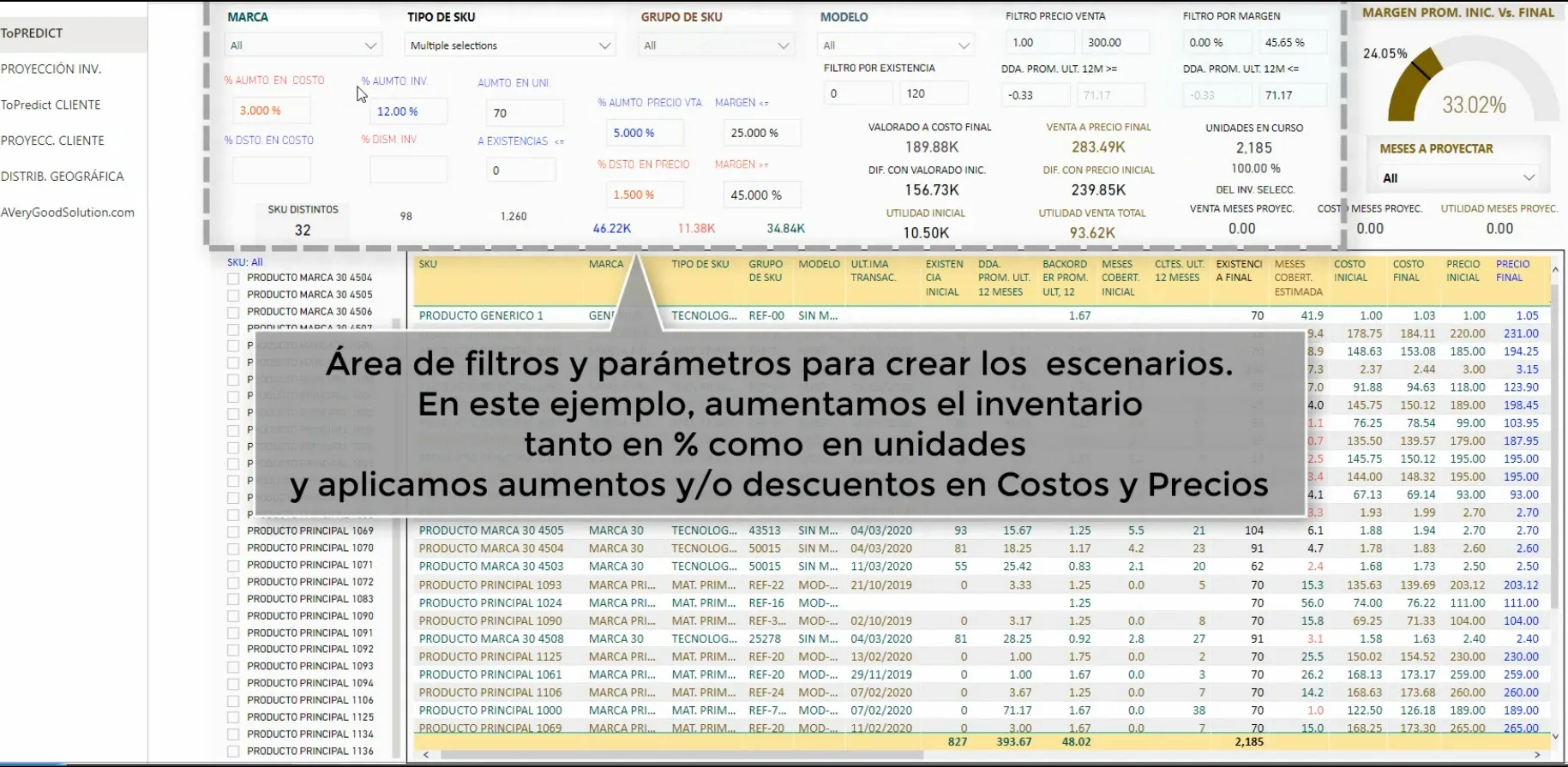 Imagen de ToPredict Business Intelligence para Proyección y Cobertura de Inventario by AVeryGoodSolution.